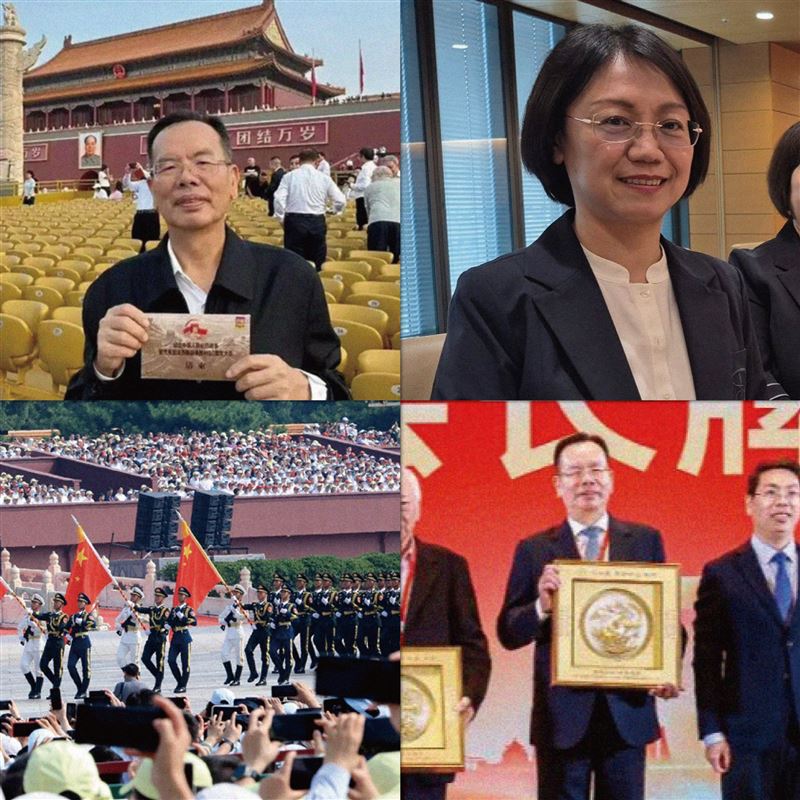 廈門人大代表吳家瑩（左上）、國民黨立委翁曉玲（右上）。（圖／翻攝自張育萌臉書）