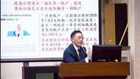 李坤城表示，歡迎藍白拿香跟拜成立「國民帳戶」，但前提是要先通過總預算，否則只是空頭支票（圖／李坤城辦公室提供） 