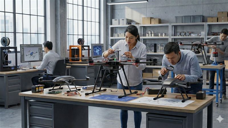 台灣全球無線平台策進會榮譽理事長施振榮日前出席無人機研討會,霸氣定調台灣產業戰略。他強調,台灣是全球最值得信賴的夥伴,應確立「研發基點在台灣、生產佈局全球」的模式。面對人才短缺隱憂,他更呼籲應積極引進外籍碩博士,並推動「軍民兩用」策略,以商業規模支撐國防研發能量。(AI製圖)