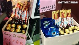 台中公車司機在平安夜與聖誕節暖送巧克力給學生們使用。（圖／網友syu_ying_syu授權提供，未經同意請勿轉載） 