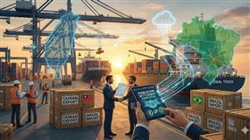 台灣自詡科技島，企業想做生意竟得繞地球一圈去「巴西」結帳！全因國內穩定幣法規卡關，跟不上2026年AI代理人需即時支付的趨勢。KPMG安侯法律事務所示警，若政府再不開放實驗場域，龐大金流將被迫流向海外，台灣恐錯失千億商機。（AI製圖） 