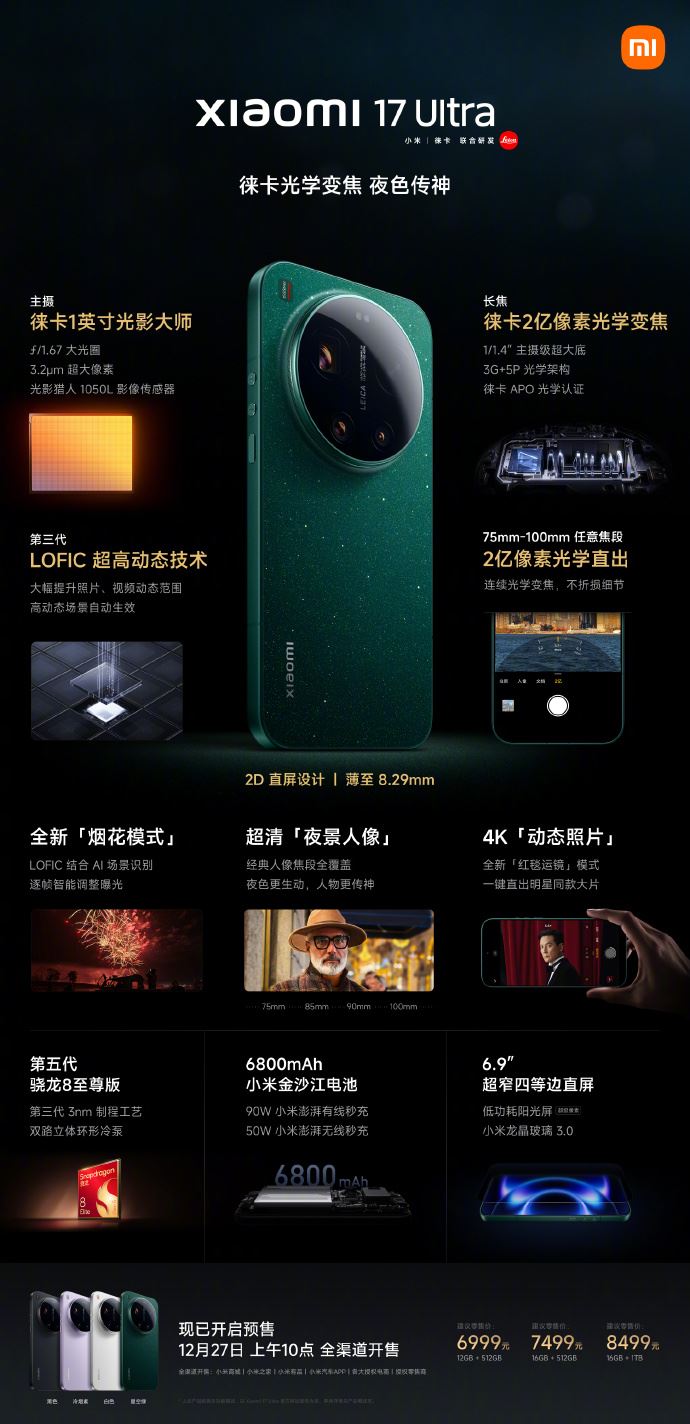 小米17 Ultra。（圖／翻攝自小米微博）