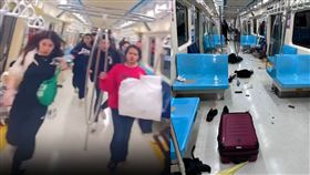 北捷驚魂再起！男持傘暴走敲窗乘客驚逃，7旬婦摔傷送醫。（圖／翻攝自Threads @hcw0928）