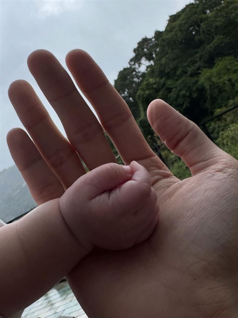 博文手捧愛女小手，畫面溫馨。（圖／翻攝自博文IG）