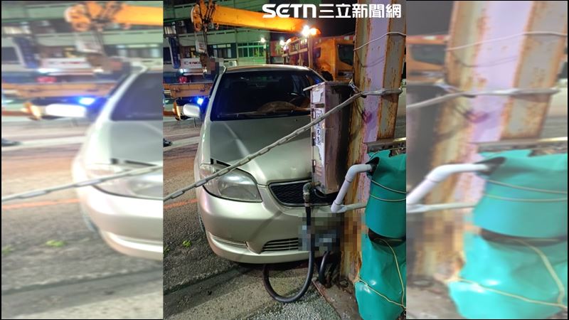 台中大甲發生自撞車禍，62歲駕駛送醫不治。（圖／翻攝畫面）