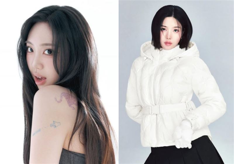 李泳知（左）澄清當年在MBC《歌謠大祭典》與權恩妃（右）的合照，強調本人絕對沒有體型差別大成這樣。（圖／翻攝自IG）