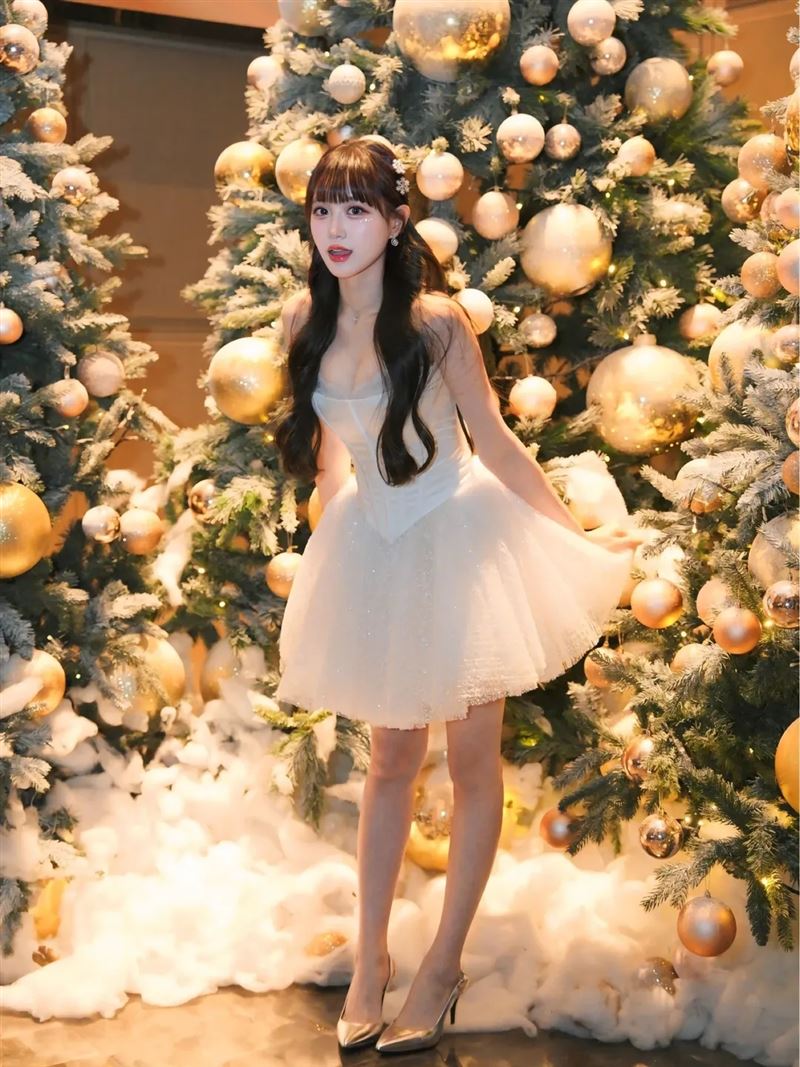邊荷律聖誕節慶曬出絕美白色洋裝。（圖／翻攝自IG @yuling34）