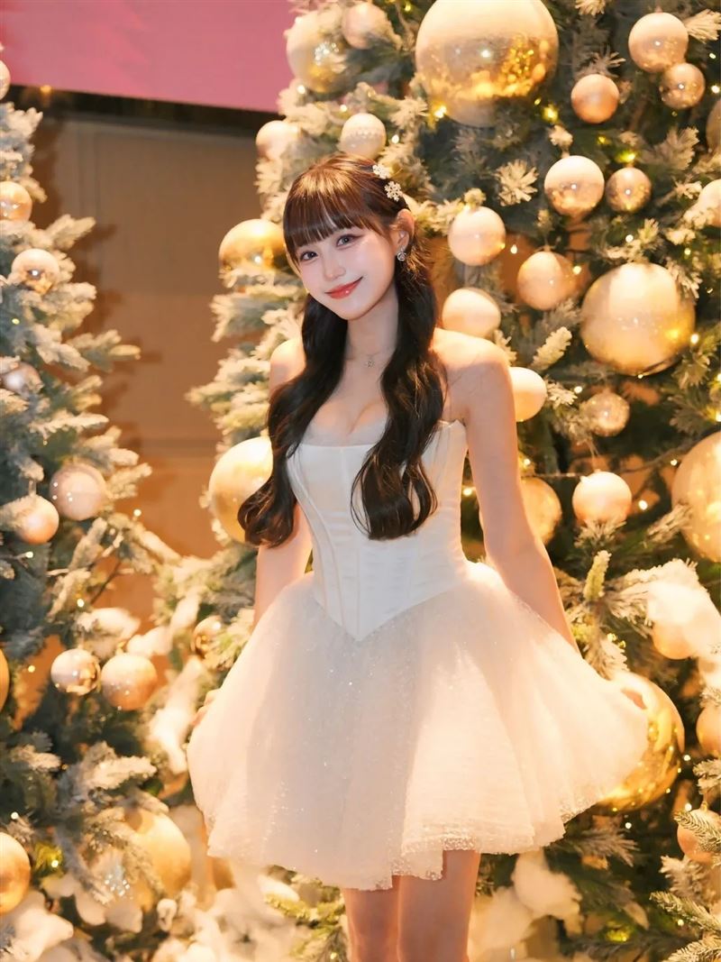 邊荷律聖誕節慶曬出絕美白色洋裝。（圖／翻攝自IG @yuling34）