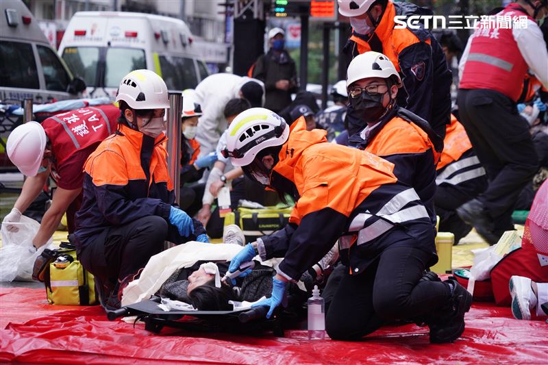 台北市長蔣萬安視導高強度演練，戶外檢傷（圖／記者趙于瑩攝影