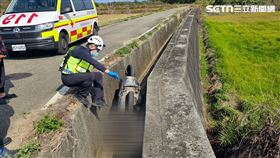 苗栗,老翁.騎車,水溝,倒插,機車,離奇,死亡,車禍（圖／翻攝畫面）