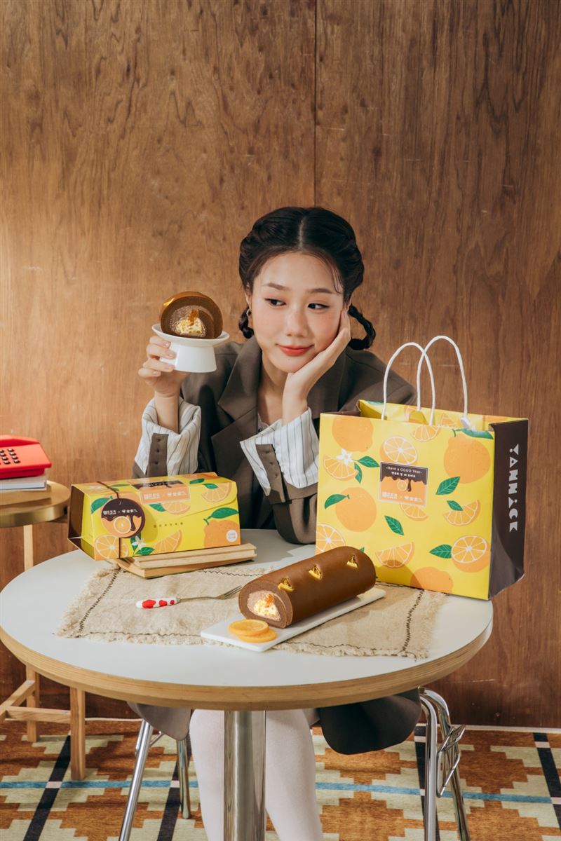 亞尼克聯手百萬YTR韓勾ㄟ金針菇「金家ㄟ」獻濟州橘風巧克力生乳捲。（圖／品牌業者提供）