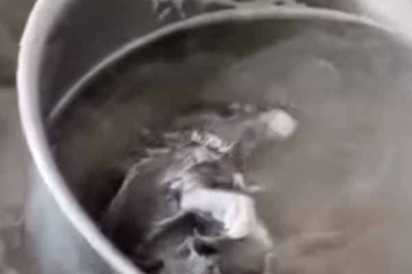 爆料網友表示，當下原本只是想加個湯，沒想到會撈出這份超噁「大驚喜」。（圖／翻攝微博）