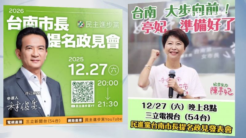 參選人林俊憲、陳亭妃參選圖卡