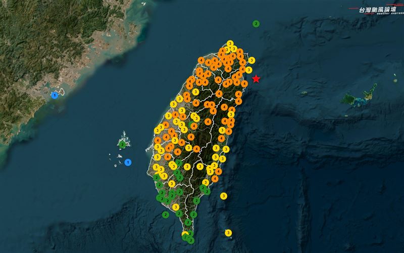 「台灣颱風論壇｜天氣特急」今（28）天凌晨發文提醒，未來一週注意5.5～6.0餘震。(圖／翻攝自台灣颱風論壇)