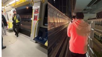 環狀線驚魂！深夜強震受困高架軌道1小時　乘客「走貓道」撤離：腿軟了。（圖／翻攝自Threads @catherynxcc）