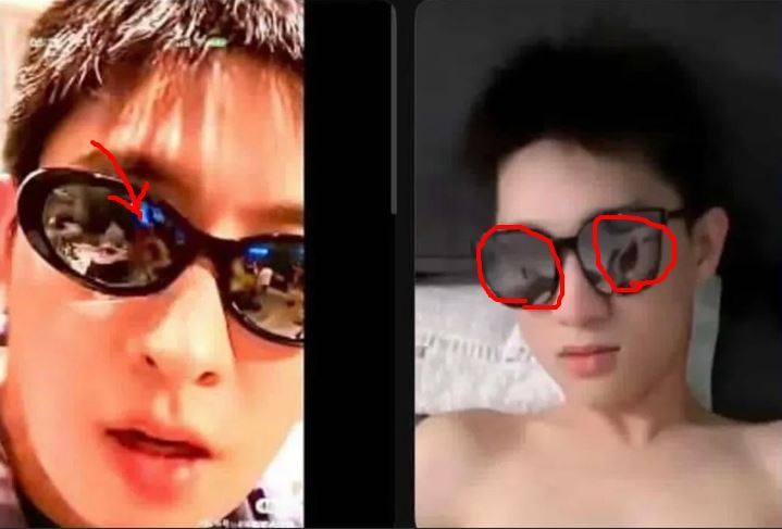 手焦邁奇也被懷疑出現在案發現場，他戴著太陽眼鏡自拍的鏡片反射影像，竟出現疑似有人「肉搏」的畫面，使他成為輿論焦點之一。（圖／翻攝自Threads）