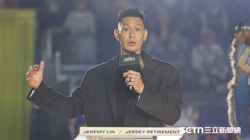 林書豪球衣引退儀式，林書豪致詞。（圖／記者劉彥池攝影）