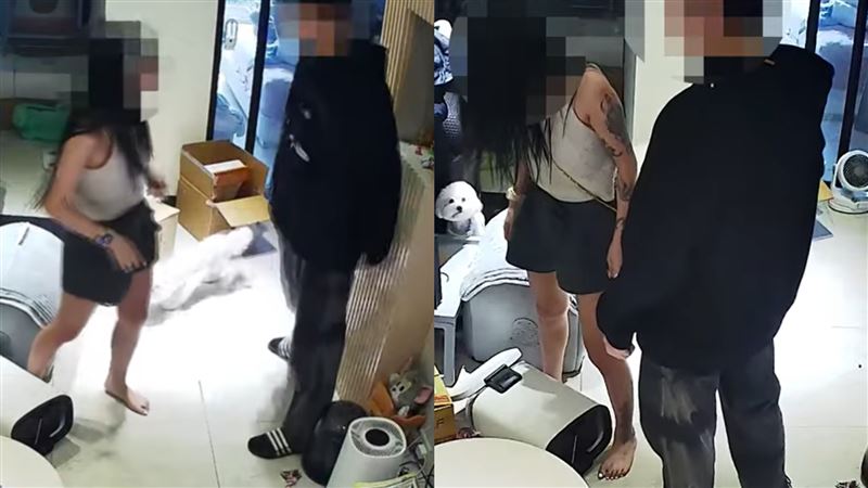 死者家屬近日出示關鍵監視器畫面，發現林女墜樓前曾和同居男友發生激烈爭吵。（圖／委任律師提供）