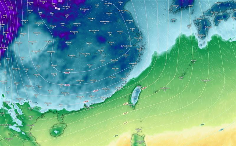 台灣颱風論壇表示,下一波冷空氣預計於31日抵達。(圖/翻攝自台灣颱風論壇|天氣特急臉書)