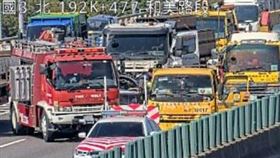 國3南下彰化和美，車禍，轎車與大貨車碰撞，1命危(圖／翻攝自高公局網站)