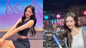 李雅英昨無預警現身五月天演唱會，嗨跳《離開地球表面》。（組合圖／翻攝自IG @yyyoungggggg IG）