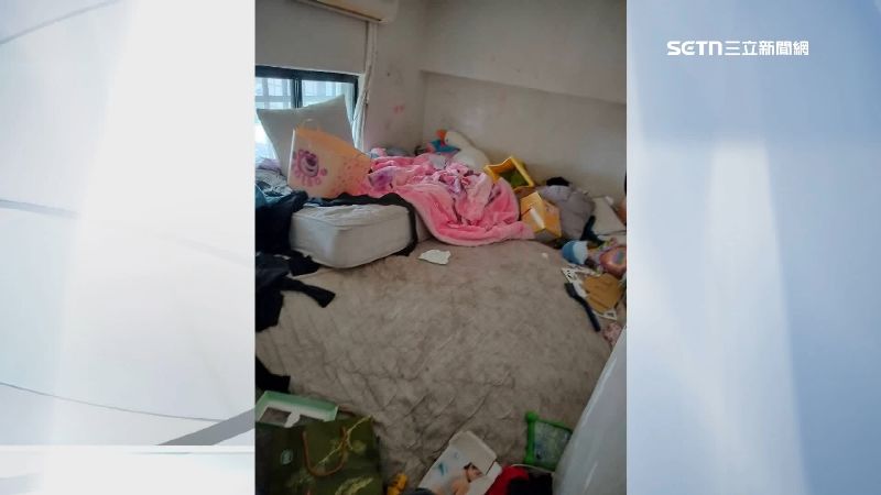 退租後房間凌亂，垃圾滿地