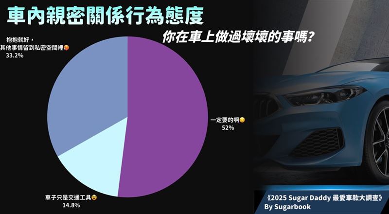 車內親密關係行為態度調查表。（圖／Sugarbook提供）