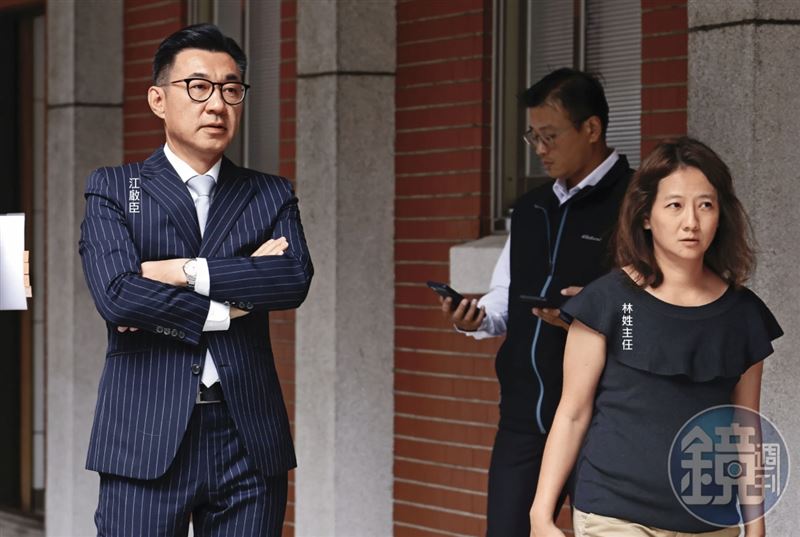 江啟臣宣布參選台中市長，辦公室卻傳出公務車濫用醜聞。（杭大鵬攝）