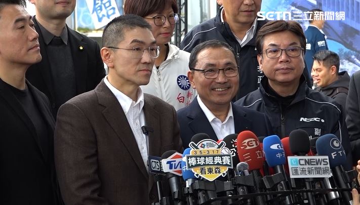 針對中共軍演，侯友宜表示「面對外面勢力的挑戰，國內不應該分任何黨派，大家要團結一心全力面對這樣一個挑戰」。（圖／翻攝畫面）