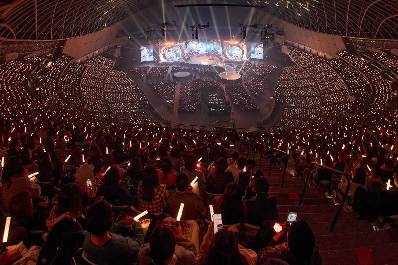 歌后蔡依林30日在台北大巨蛋舉辦PLEASURE演唱會，透過延伸新專輯概念打造出「人間樂園」，共有4萬名歌迷同樂。（圖／中央社）