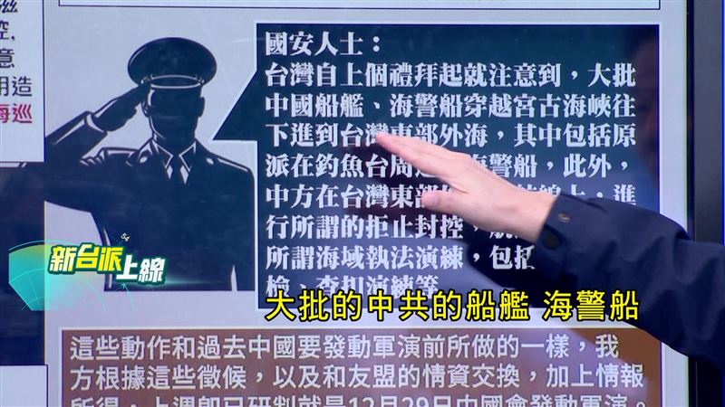 國安人士指出，透過情報交叉比對，在演習前一周就發現「異常」，已做好備戰準備。（圖／新台派上線）