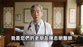 首頁 / 生活
AI陳志明醫師涉詐欺 衛福部：將追查帳號持有者開罰
2025/12/30 20:05（12/30 20:23 更新）
AI「陳志明醫師」散布不實訊息亂象，衛福部30日強調，地方衛生局將追查背後帳號持有者依法開罰。（圖取自陳志明醫師YouTube頻道）