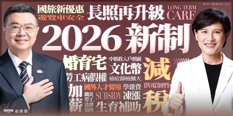 行政院長卓榮泰今（31）日在臉書公布新年即將上路的新制。（圖／翻攝卓榮泰臉書）