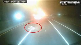 雲林,台19線,死亡,車禍,輾斃,屍塊,甘蔗貨車,行車紀錄器（圖／翻攝畫面）