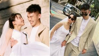十元公開未曝光婚紗照！懷孕被王齊麟壁咚