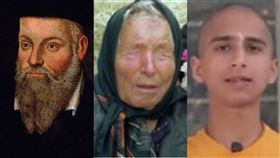 諾查丹瑪斯、盲眼龍婆及印度神童阿南德（圖／翻攝自維基百科、youtube）