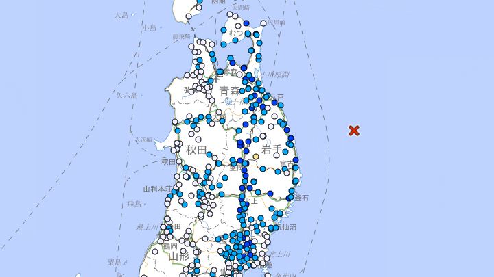 日本地震。（圖／日本氣象廳）