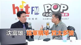 前立委沈富雄今（1）天接受資深媒體人黃暐瀚訪問時直言，在程序委員會擋軍購「有礙觀瞻」，連說了三次：「笨」！（圖／翻攝自黃暐瀚臉書）