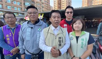 柯志恩發下豪語「明年在高雄市府升旗」，許智傑表示，他當選市長後一定會邀請柯志恩在高雄市府升旗。（圖／許智傑國會辦公室提供） 