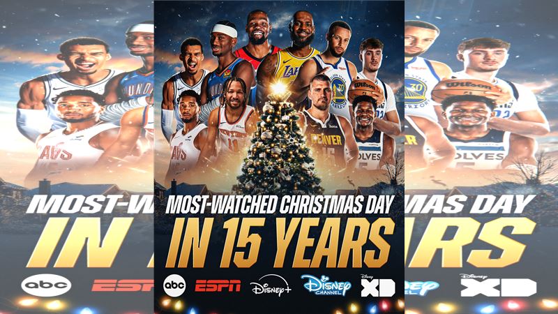 NBA今年聖誕大戰創下近15年收視新高。（圖／翻攝自X平台 @NBAPR）