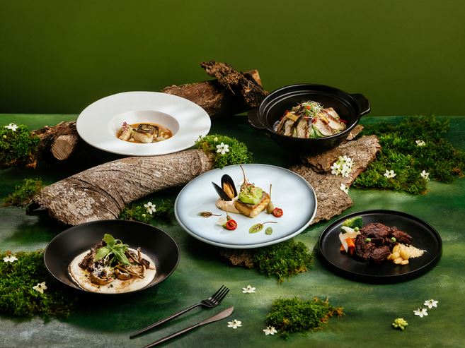 煙波集團自即日起至2026年5月推出冬春季全新一泊二饗「山釀極鮮」住房專案，以美國SRF極黑和牛與宜蘭山泉鱘龍魚為主軸。（圖／飯店旅宿業者提供）