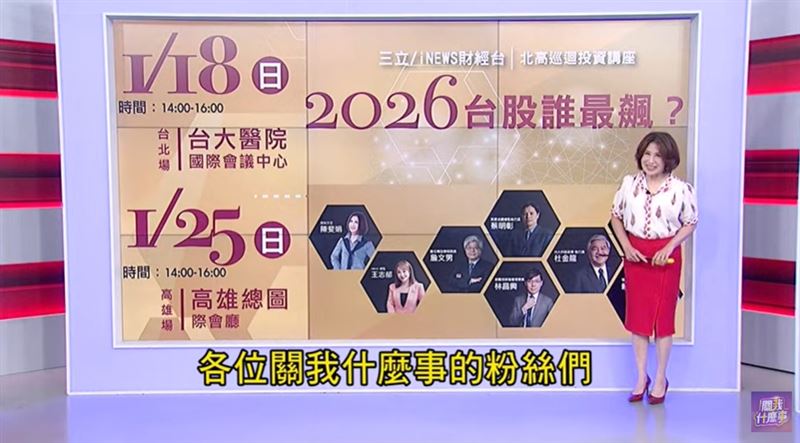 節目《關我什麼事》回顧2025封關日，台股收盤大漲256點、收在28289.63點，引爆「股民平均賺150萬」話題。節目聚焦台積電大漲與南亞科飆升，並提醒「三牛一熊」慣性下，2026先記住開紅盤價，跌破就得提高警覺。（圖／翻攝自YT＠關我什麼事）