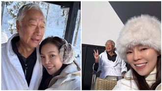 曾馨瑩曬跨年全家福！郭台銘白髮近照曝光。（圖／翻攝自曾馨瑩IG）