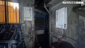1樓住戶熱水器被偷後，急忙安裝新的1台應付寒流。（圖／翻攝畫面）