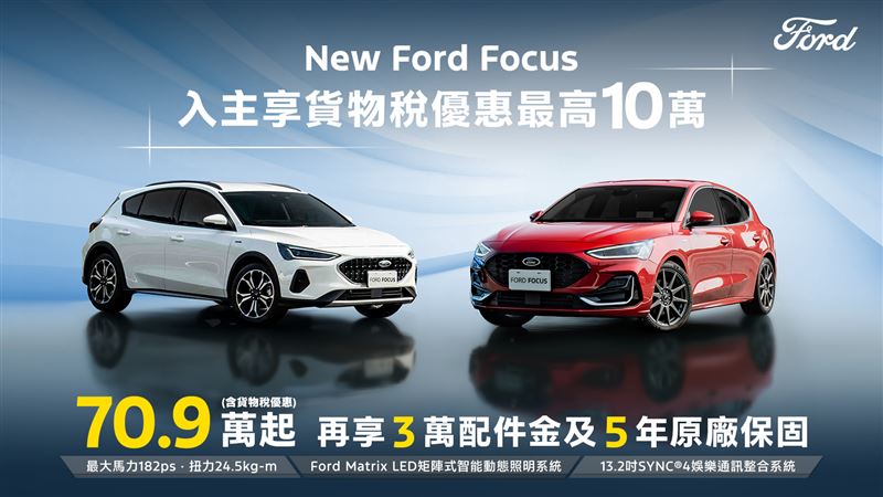 Focus推出購車優惠。（圖／Ford提供）