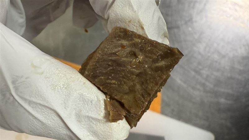 宜蘭晶英酒店表示，該不明物為「捲曲的牛筋」。（圖／晶英酒店提供）