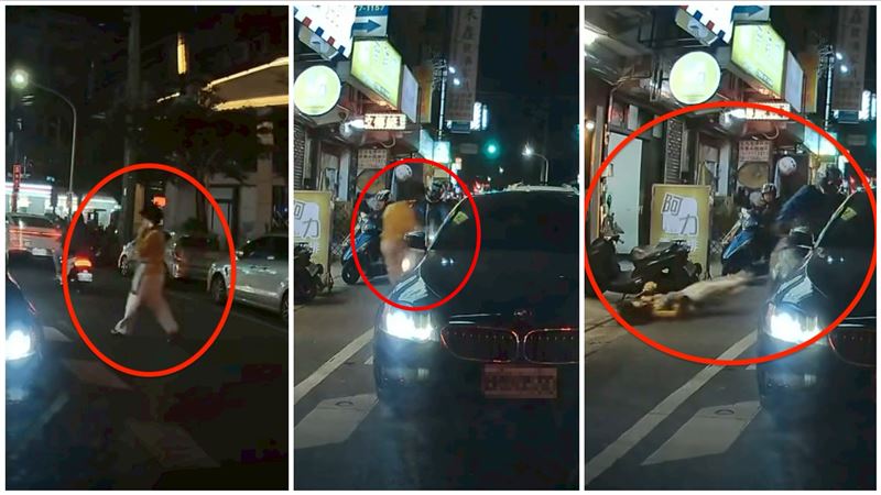 講電話穿越車陣！摩托車撞飛　驚險畫面曝