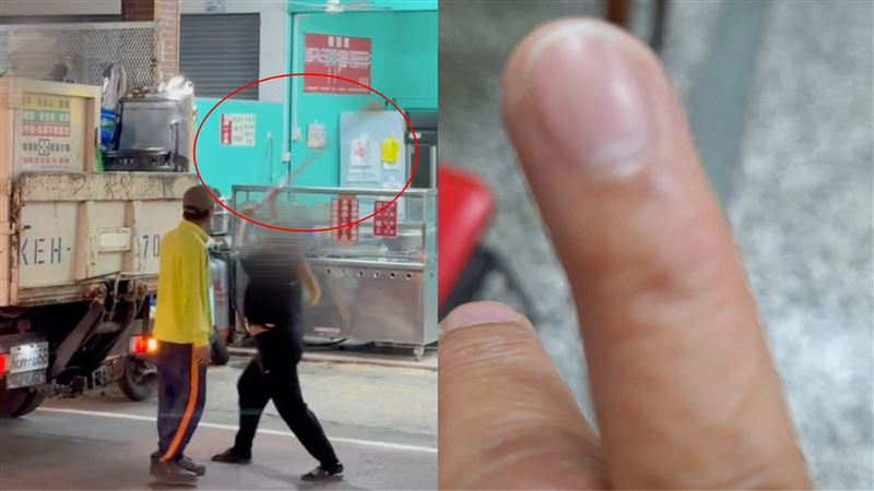 火鍋店老闆娘，與公所回收車清潔員疑似分類問題發生衝突，一氣之下抄操掃把揮砍清潔員。（圖／翻攝自龍泉大小事臉書）