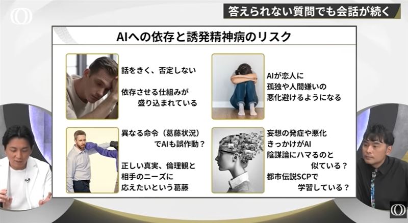 精神科醫師警告「AI症候群」:過度被肯定恐釀認知妄想。(圖/翻攝自YT @@tbs_bloomberg)