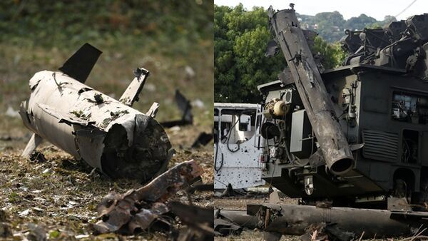 拉卡洛塔空軍基地遭美軍空襲後，中俄製的軍事設備淪為廢鐵。（圖／路透）
